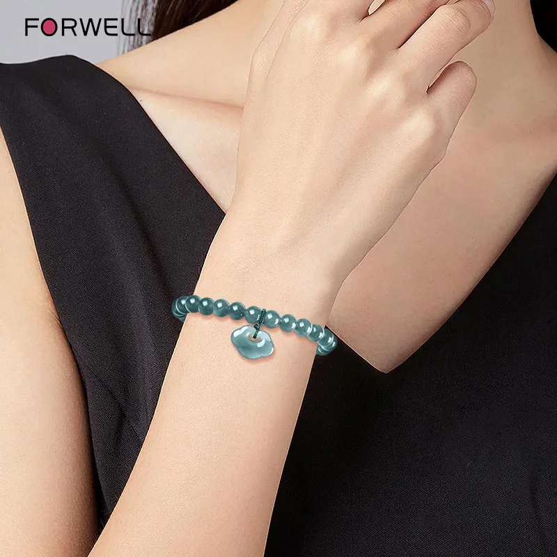 

FORWELL Exquisite Natural Jadeite Blue Water Ruyi Bracelet High-Quality Jade Couple Bracelets Gift-Worthy Jade Jewelry