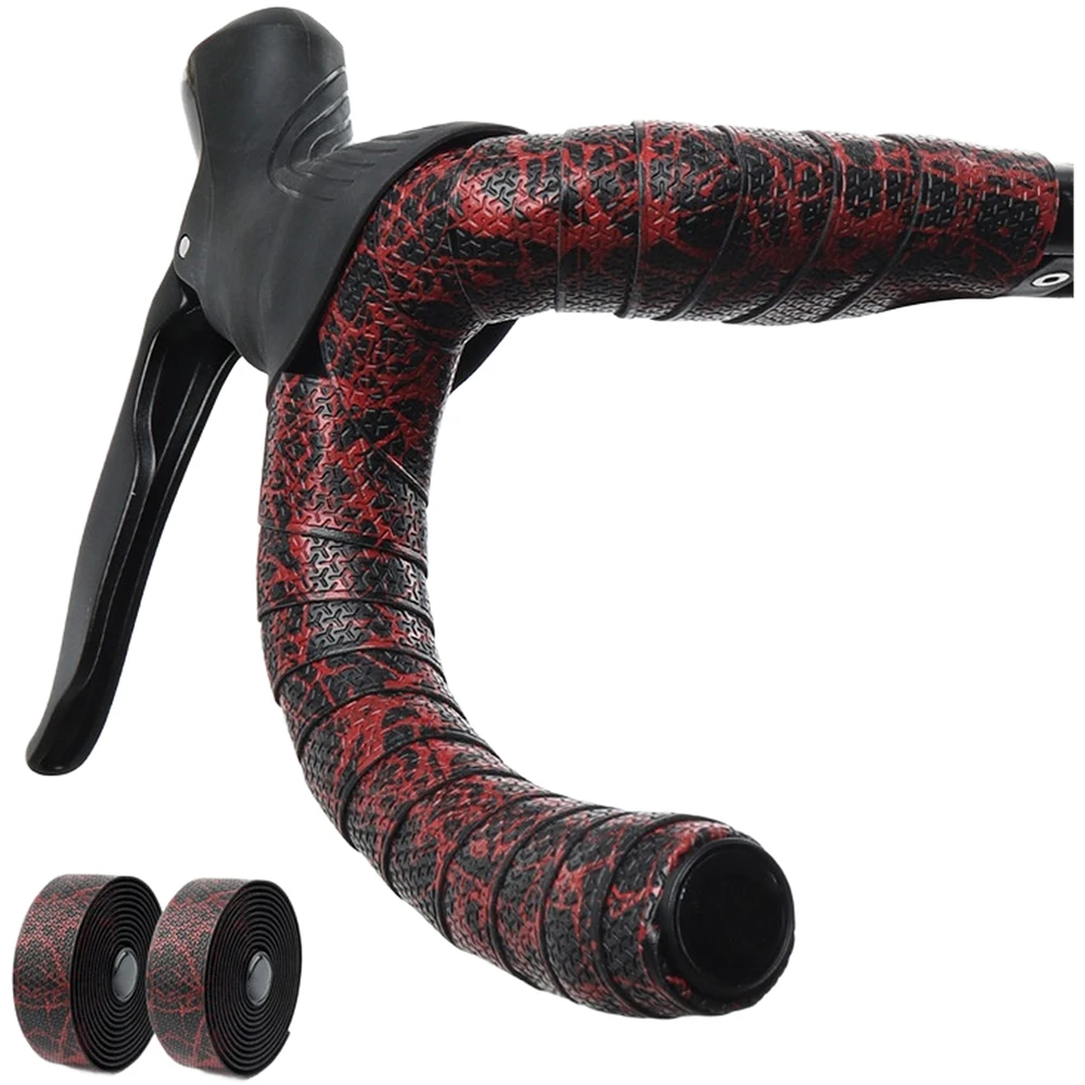 PU For Road Bike Handlebar Tape with Shock Absorbing 3mm EVA Layer and Waterproof PVC End Protectors 210x3x0.3cm