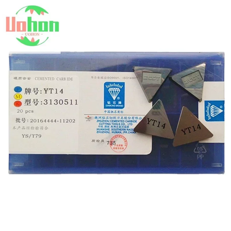 

20pcs/box 3130511 YT5 YW2 YW1 YT15 YT14 YG6 YG8 carbide brazed inserts welding tips blade cutter cutting tools