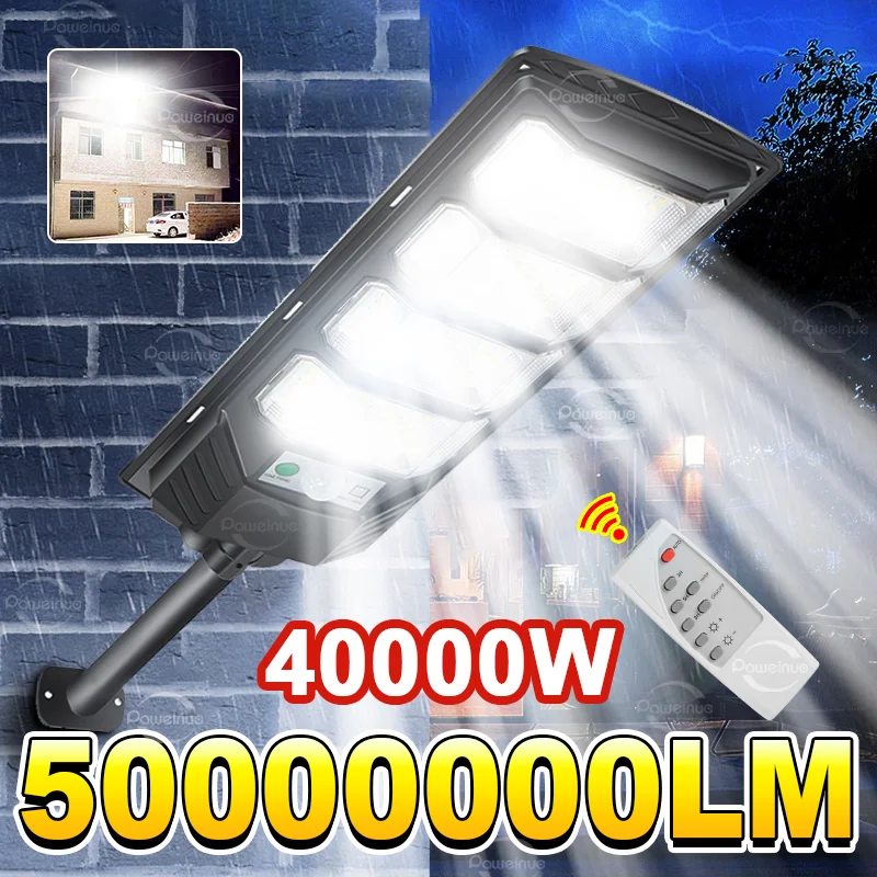 4000W/3000W/2000W potentes luces solares LED Sensor de movimiento al aire libre lámpara de calle luces solares para exterior Con control remoto IP67 impermeable jardín patio pared luz Solar focos solares exteriores