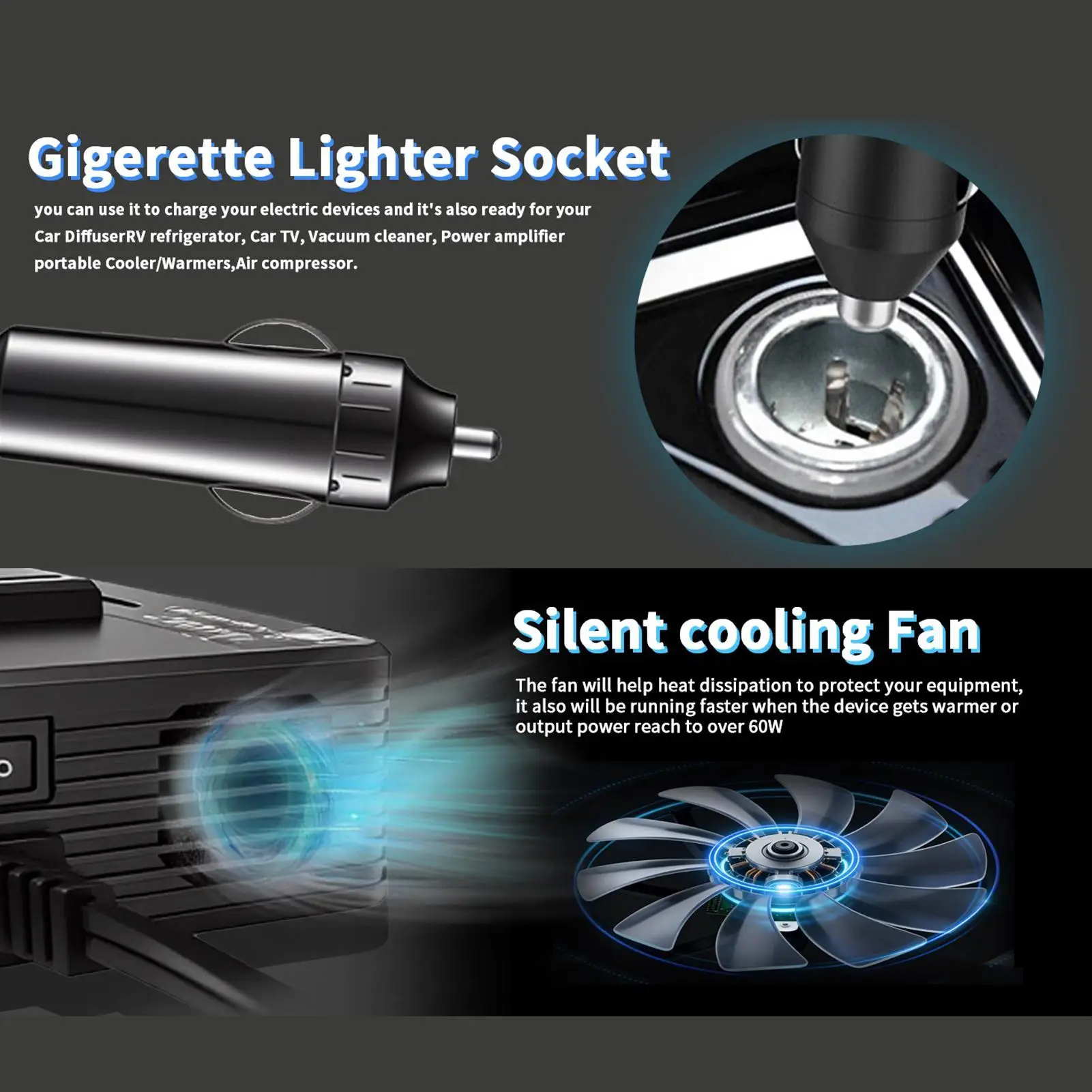 

Инвертор напряжения для автомобиля, преобразователь DC 12V в AC 110V, 200Вт, адаптер для автомобильной розетки, для телефона, ноутбука, автомобиля, фургона, грузовика, кемпинга, путешествий