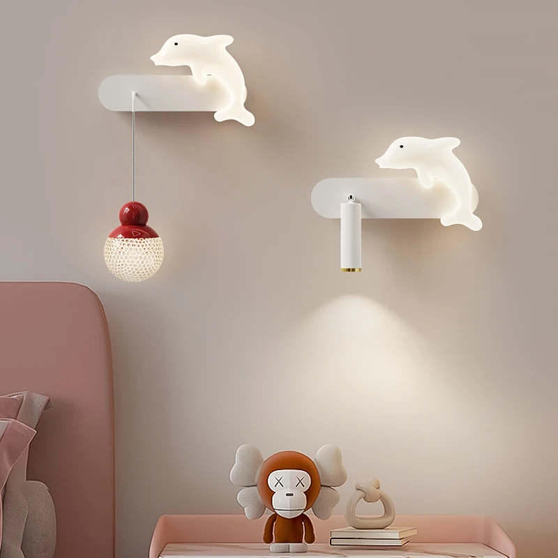 

Whale small chandelier modern LED wall suction bedside chandelier stars children's bedroom lamps and lanterns indoor household