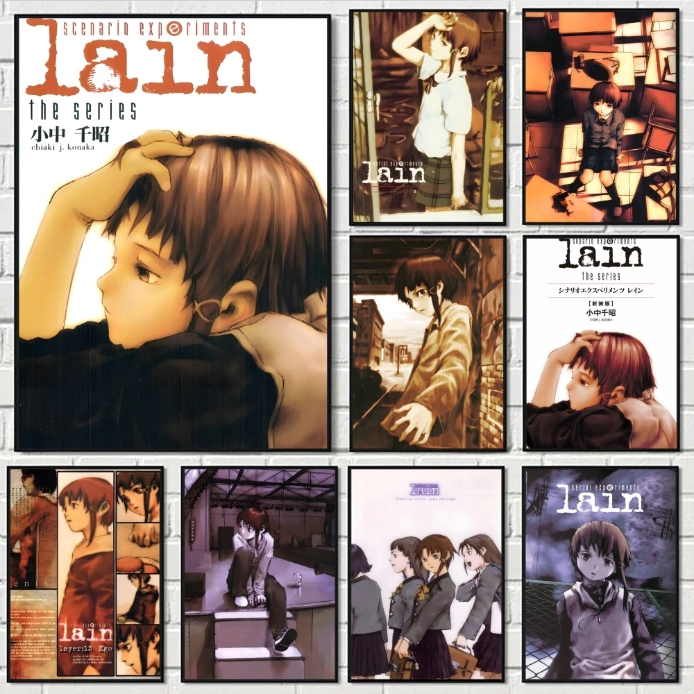 Serial Experiments Lain Anime Movie Poster Perfect Space Sticker Self Adhesive for Office Home Theater Wall Art Decor Fancy Gift