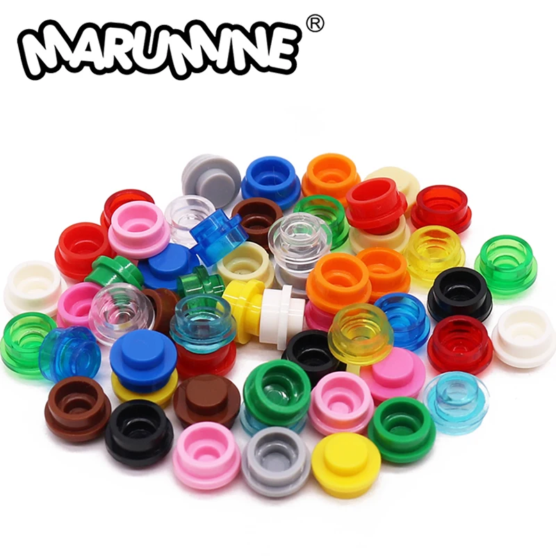 Marumine 500PCS 1x1 Round Plate Bricks Building Blocks Part Accessories Compatible with 4073 6141 30057 Assemble Particles Brick