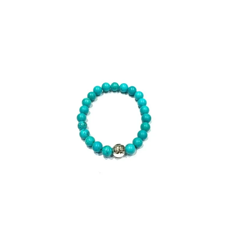 

Trendy Brand Trendy Turquoise Obsidian Tiger's Eye Stone Single Silver Bead Style Small Fresh and Versatile Fashion Temperament