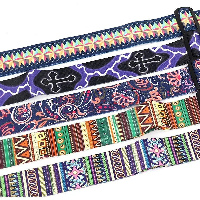 New Adjustable Guitar Strap Ethnic Style Retro Shoulder Strap for Ukulele Bass Electric Acoustic Guitar Folk Guitar Accessories