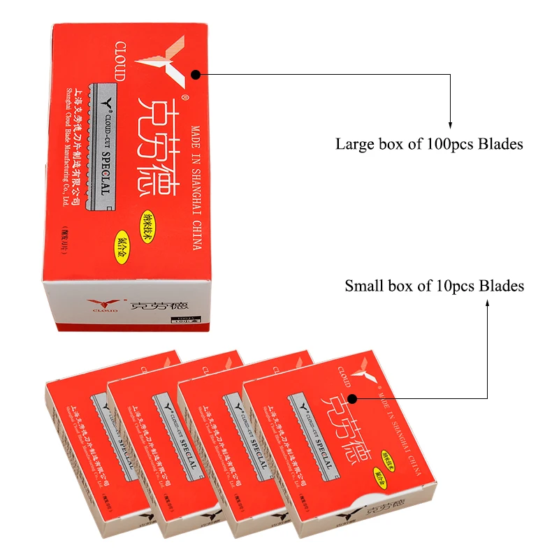Meisha-lâmina de aço inoxidável, navalha, para cabeleireiro, salão de beleza, barbear, navalha, c0013a, 50 ou 100pcs