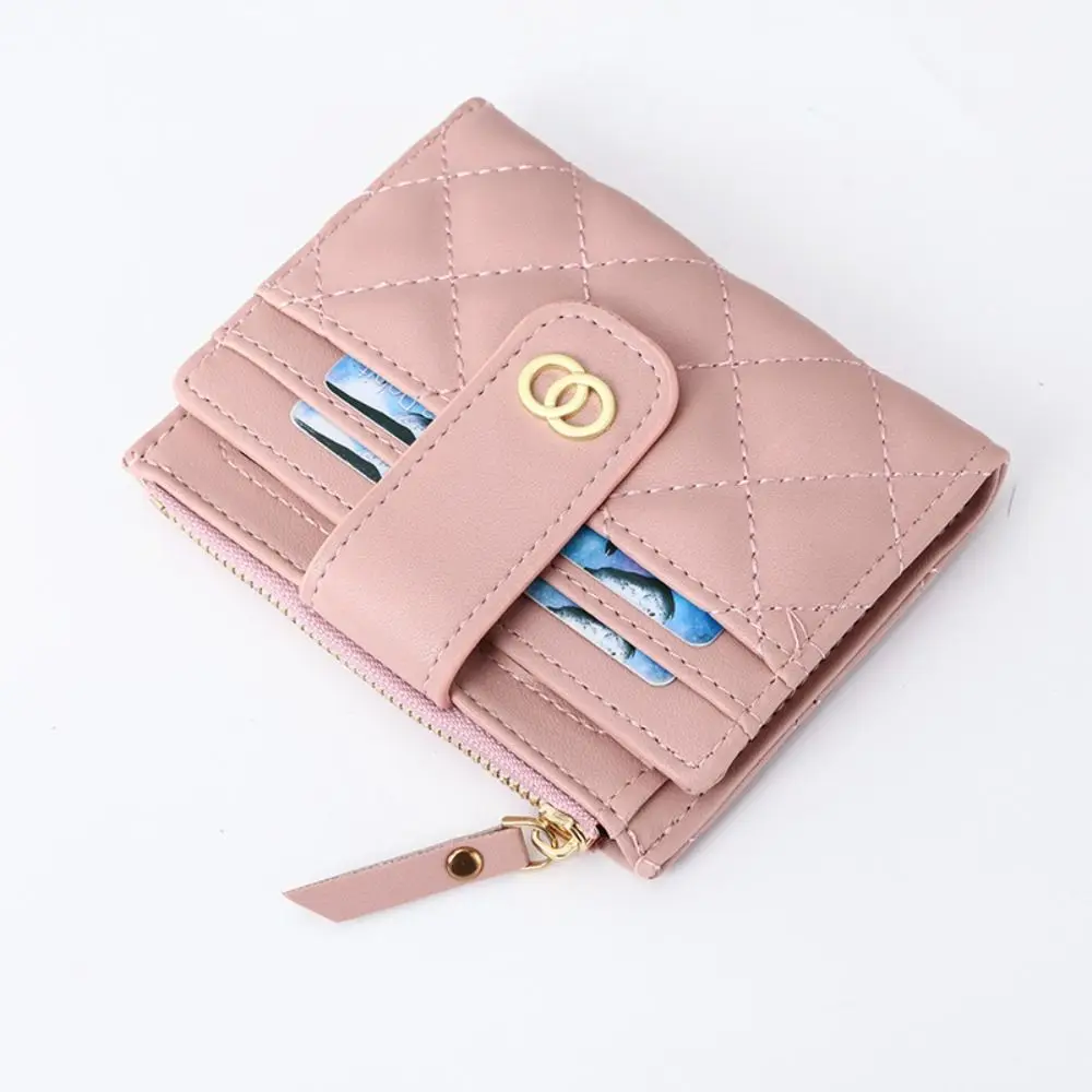 PU Leather Women Wallet Classical Money Bag Solid Color Mini Coin Purse Zipper Small Bifold Wallet