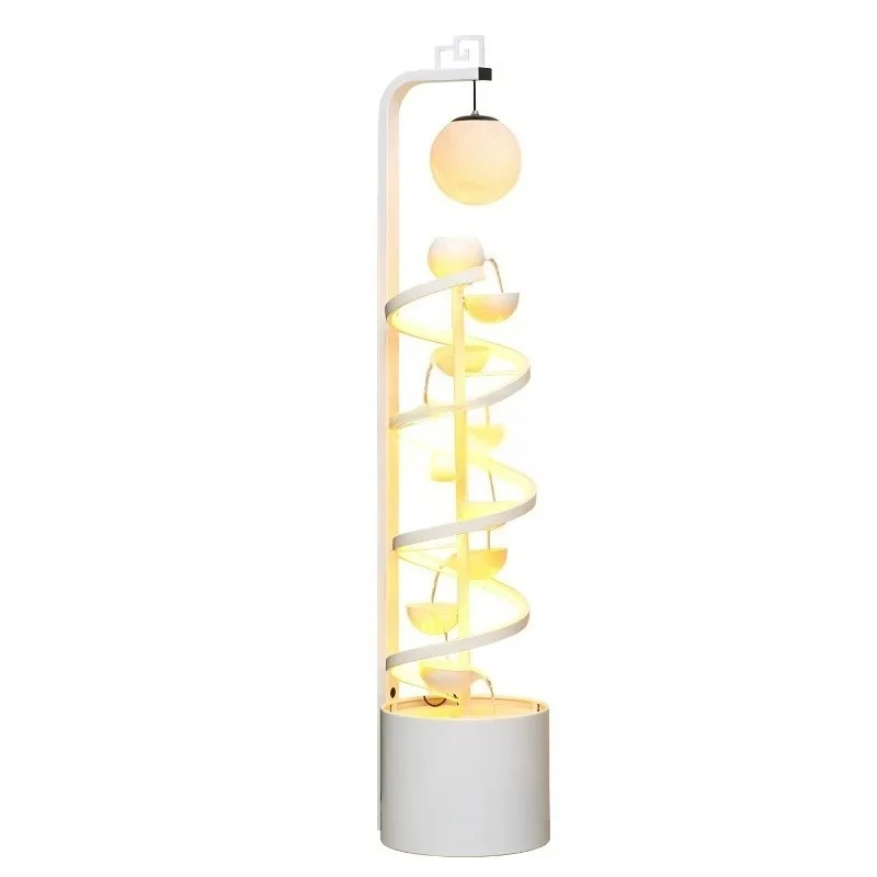 

Light Luxury Floor Circulating Water Fountain Ornament High End Spiral Decor Living Room Office Desk Calm Zen Housewarming Gift