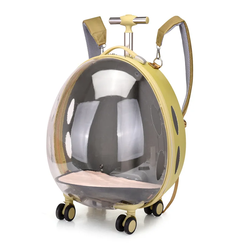 Pet Suitcase Transparent Trolley Case Cat Bag Out Portable Dog Space Capsule Cat Large Capacity Backpack Backpack