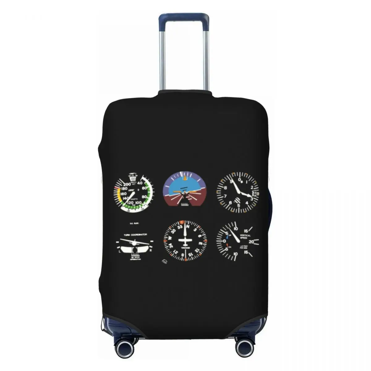 Custom Cockpit Six Dials Flight Simulator Pilot Luggage Cover  Airplane Travel Suitcase Protective Covers Suit For 18-32 inch