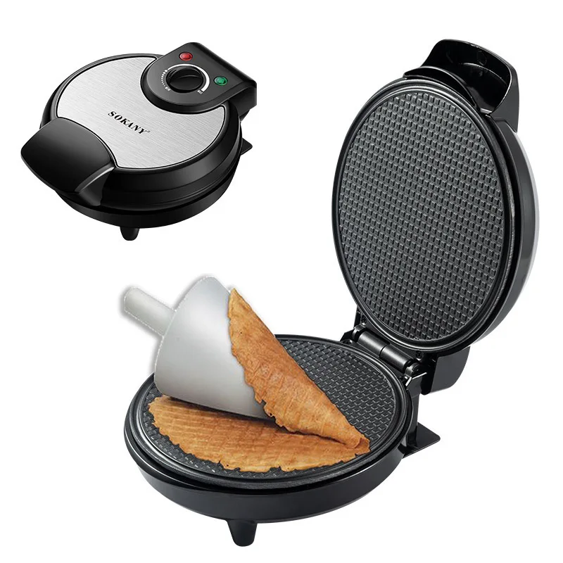 

SOKANY 135 Electric Griddle Egg Roll & Sandwich Maker - DIY Ice Cream Cone Crepe Home Kitchen Appliance