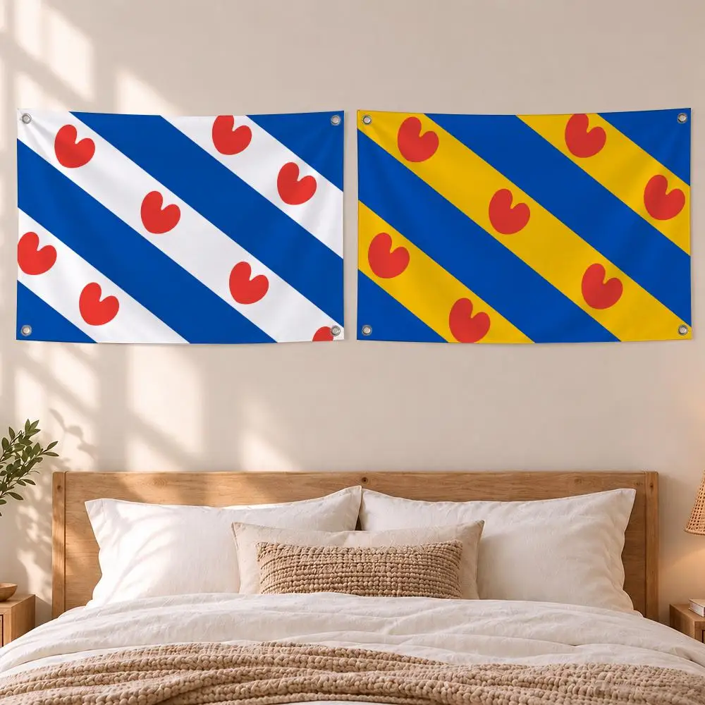 Flag Friesland Province Flag Flags Hanging Flag Banner, Indoor Outdoor Wall Hanging Decor for Home Party