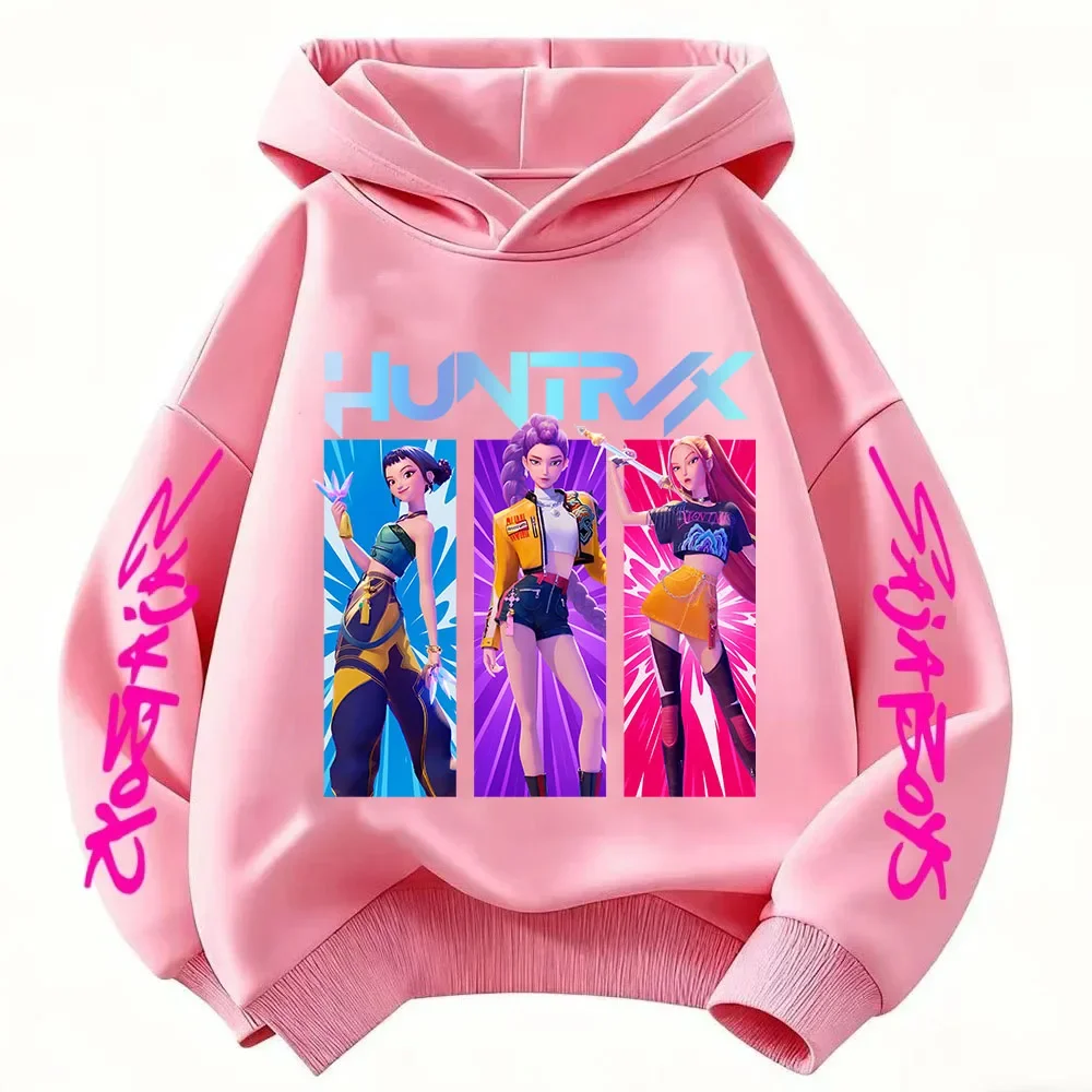 Anime Huntrx Three Girls Grafik-Hoodies, modischer lila Pullover für Mädchen