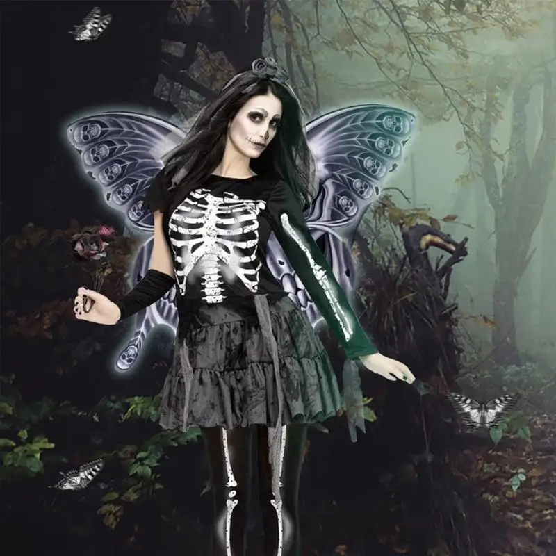 

39BD Angel Wing Funny Black Dress Up Butterfly Wing Costumes Halloween Cosplays Props