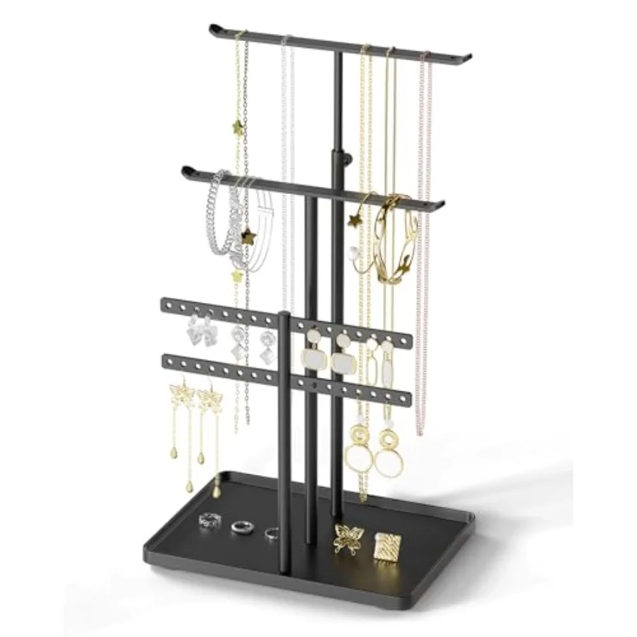 Jewelry Holder Organizer Stand - Adjustable Jewelry Tree 17.5" Height Max,Jewlery Hanger for Necklaces, Bracelets, Earrings, Ae