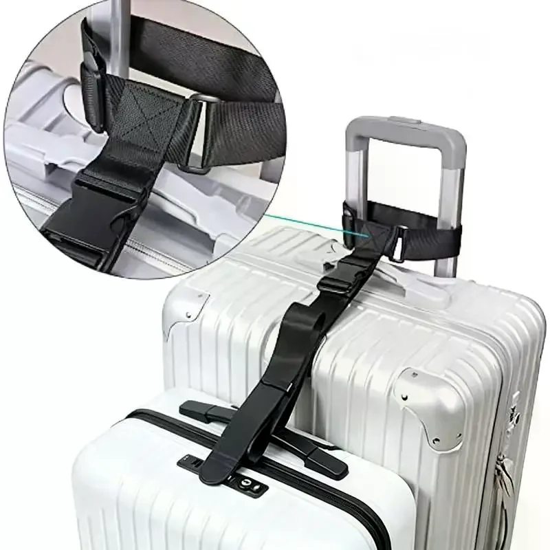 Travel Elastic Luggage Strap Adjustable Telescopic Suitcase Belt 3Pcs Set for Camping Trip Baggage Anti-Drop Accessory
