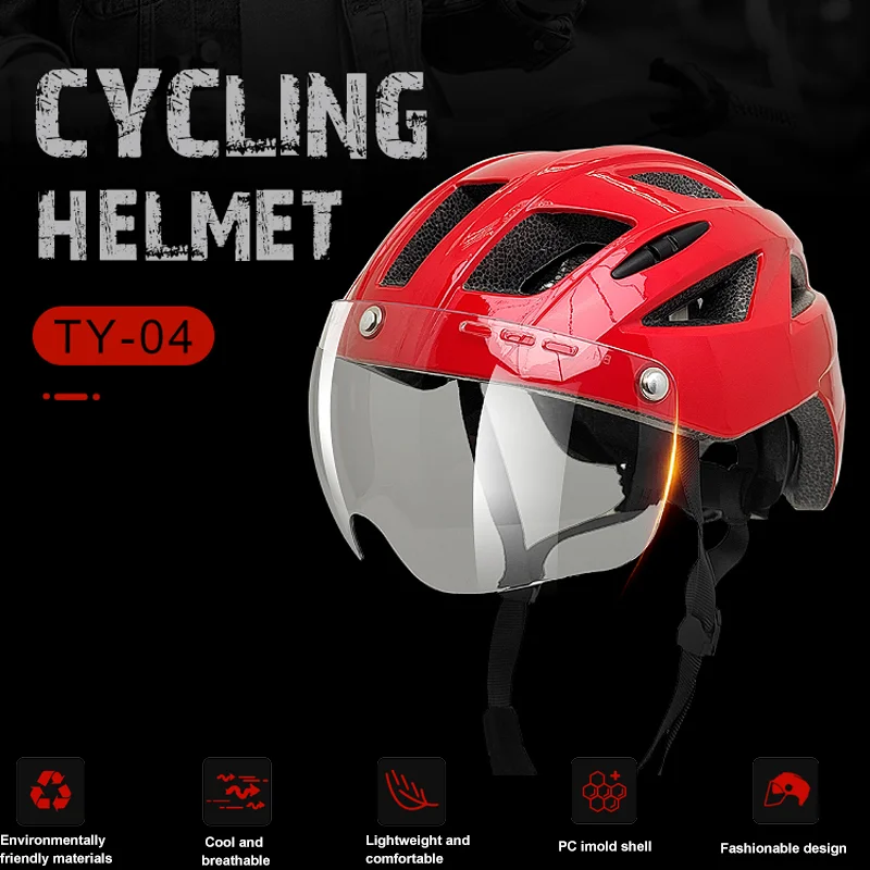 MOON Road Bike Helmet with Detachable Magnetic Goggles Durable Helmet for Adult Mountain Bicycle Commuting and Cycling