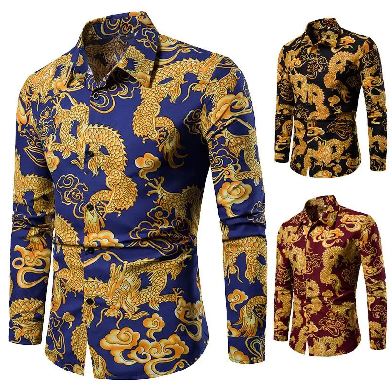 

Men's Printed Shirt Longsvedshirt Standard Fit Ice Sensation Thickened Fleece Short Sleeve Zipper Closure Casual Daily Wear