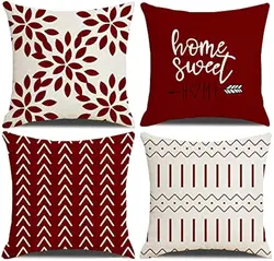 Cushion cover 45x45 cm square red geometric modern decorative cushion cover for pillows living room sofa home decor