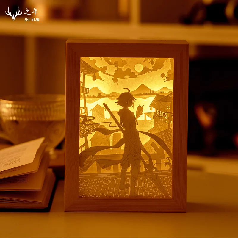 Paper Sculpture LED Lamp Surrounding General's Home, Bedroom, Desktop Decoration, Paper Sculpture LED Lamp Birthday Gift