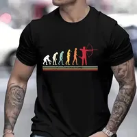 Archer Archery Evolution T-shirt for Men Summer Hunting Bow Arrows Archer Funny Graphic Tops Men's Oversized Clothing Streetwear