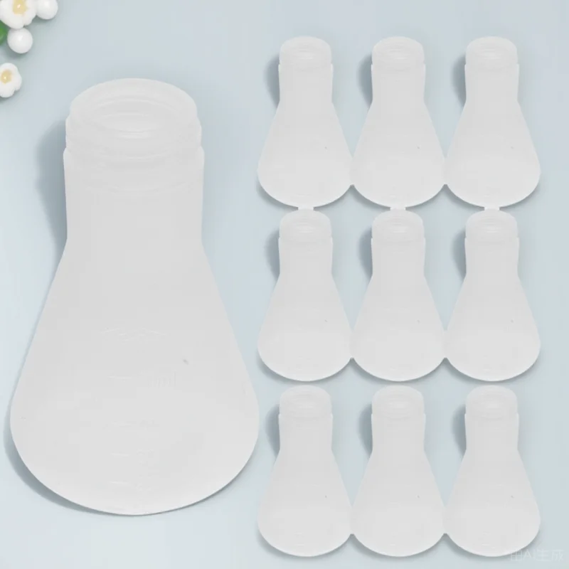 

10Pcs Professional Erlenmeyer Flask for Chemistry Class Simple Generous Design Precise Measurement Widely Used in Education