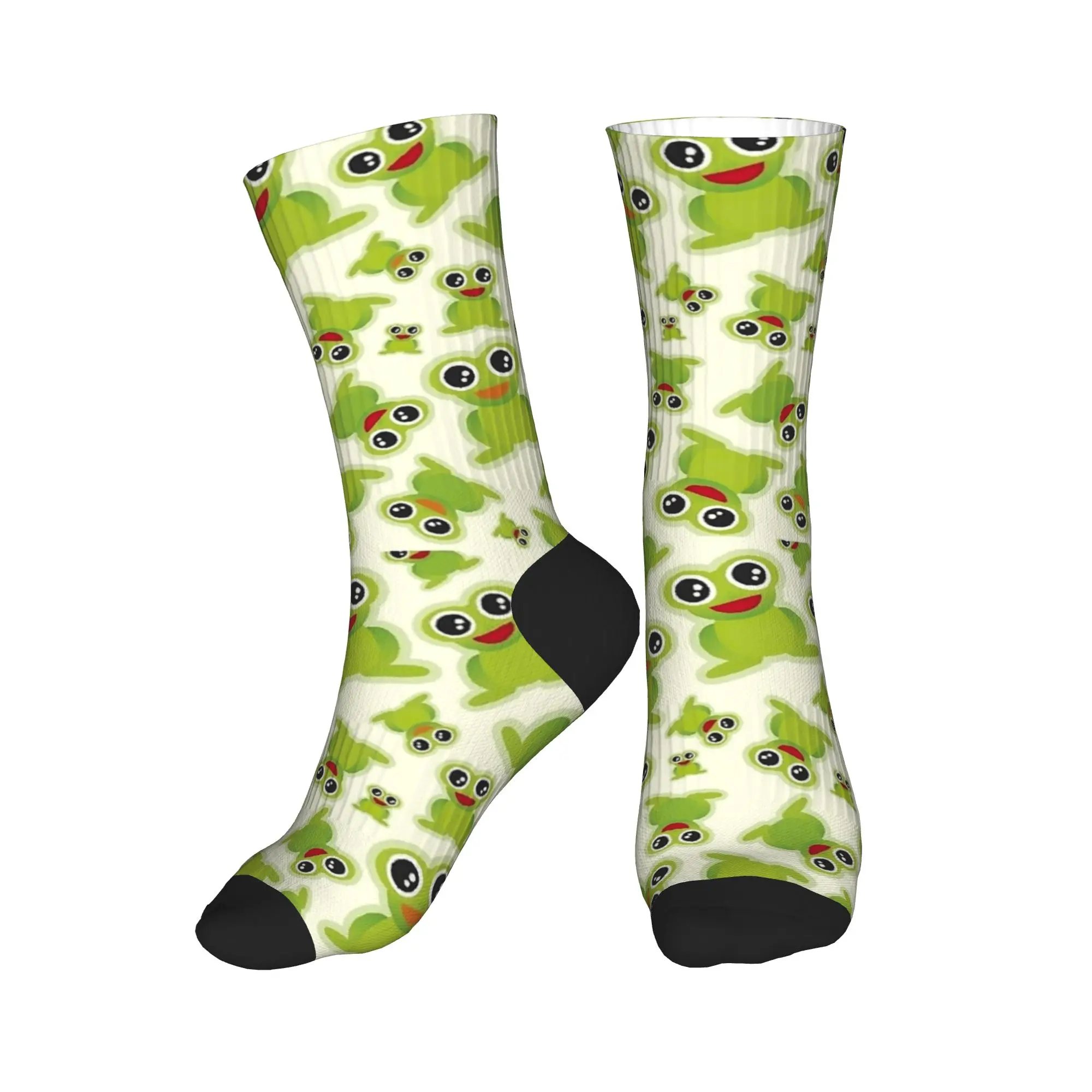 Cartoon Frog Print Stockings  Retro Socks Men Soft Breathable Socks Autumn Outdoor Pattern Anti-Slip Socks Gift