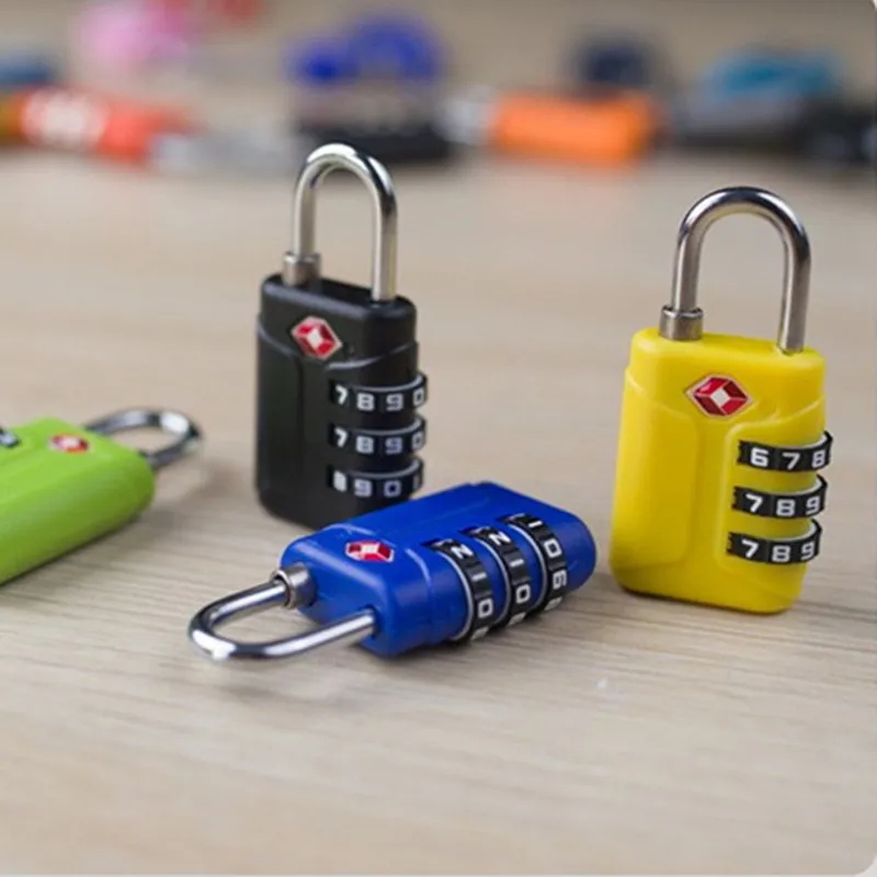 Tsa 3 Digit Combination Lock New Anti-Theft Security Tool Customs Password Lock Padlock Suitcase Luggage Coded Lock Travel image 3