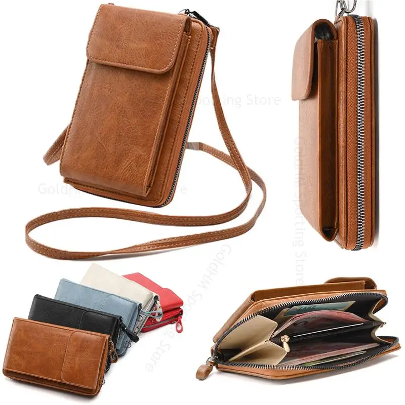 Crossbody Lanyard Leather Phone Pouch For vivo X200 Pro mini Card Wallet Holster Case For Vivo X100 Ultra X90S X90 X80 Pro Plus