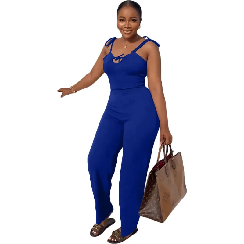 Prowow Fashion One-piece Women Jumpsuits Adjustable Shoulder Strap Solid Color Romper for Lady 2024 New Basic Female Clothing