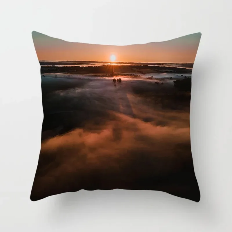 Natural Scenery Outdoor Beauty Pattern Office Decoration Pillowcase Luxury Home Decoration Cushion Cover