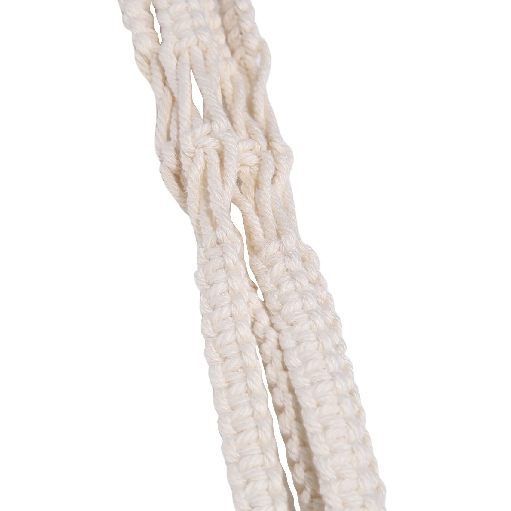 AT19-3X Macrame Double Plant Hanger Indoor Outdoor 2 Tier Hanging Planter Cotton Rope 4 Legs 67 Inch