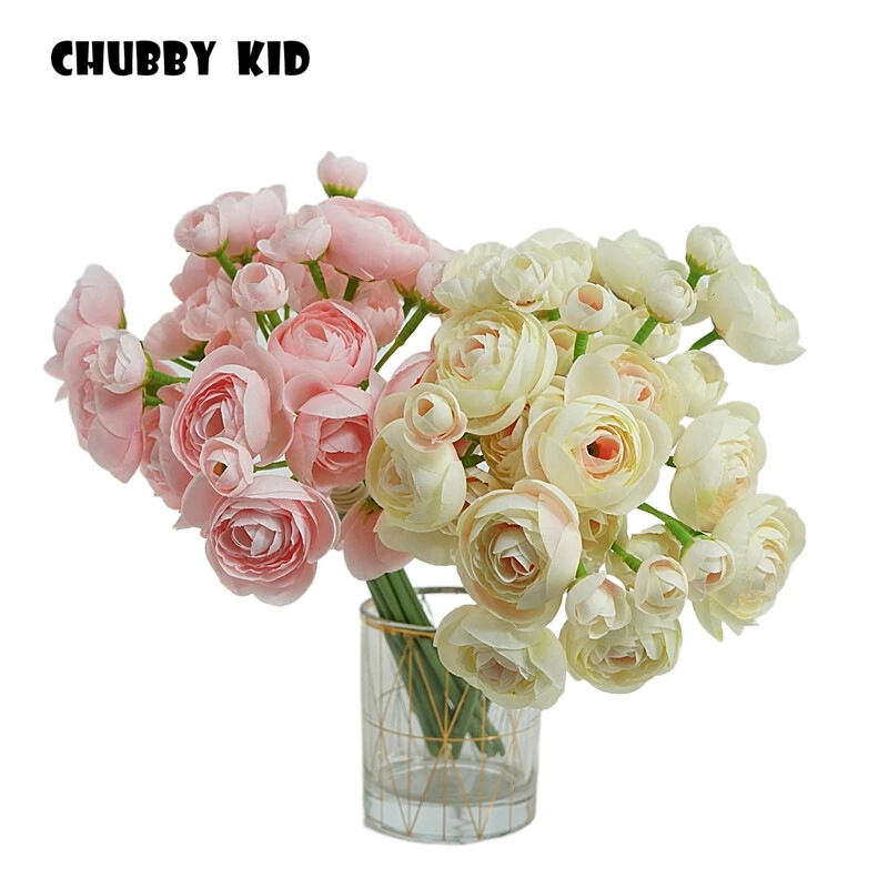 

3 bouquets ! wholeasale small artificial tea rose bouquet fake camellia flower bouquet silk flower table flower for decoration