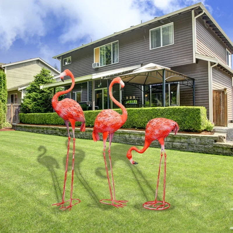 Outdoor Garden Decoration Flamingo Statue Floor Ornaments Sculpture Garden Art Landscape Wedding Props