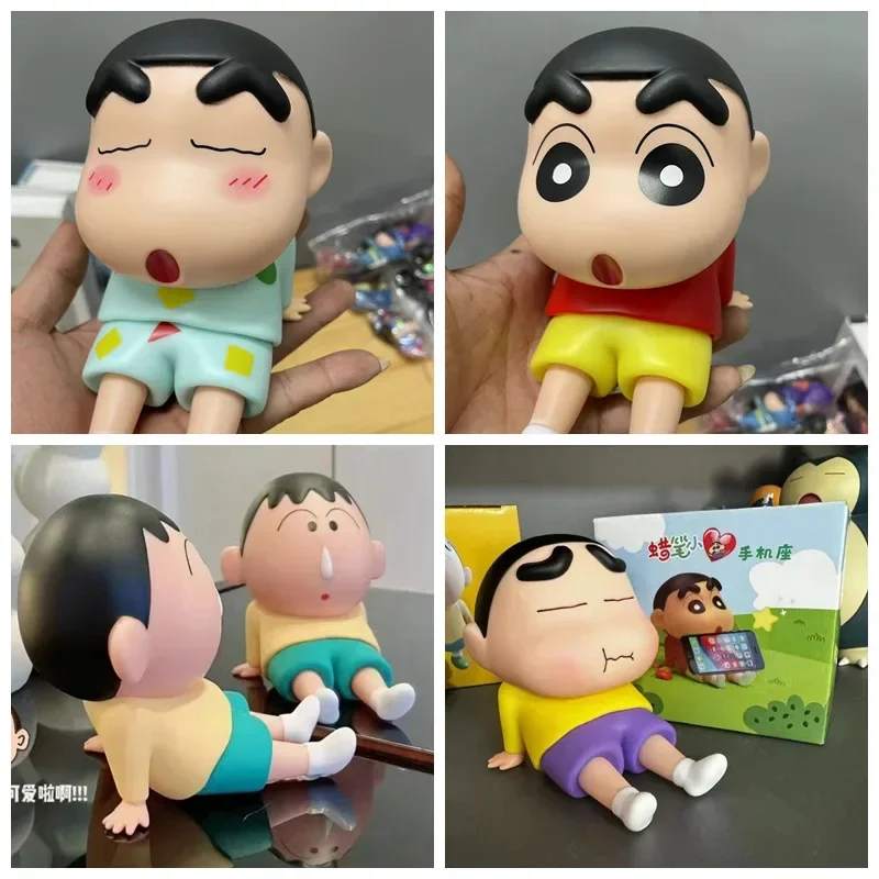 Crayon Shin-chan Cartoon Lazy Mobile Phone Holder Mobile Phone Holder Ornaments Trendy And Cute Figures Model Ornaments Gift