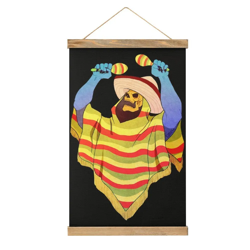 Casual Graphic Mexican Skeletor Greeting Card For Sale Canvas Hanging Picture Picture Hanging Nerd Office   Painting Style Hang