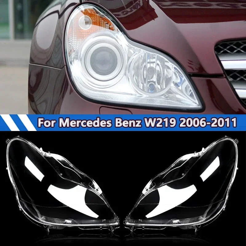 

Pair Headlight Lampshade Lens Cover For Mercedes Benz W219 CLS Class 2006 2007 2008 2009 2010 2011 high quality ABS