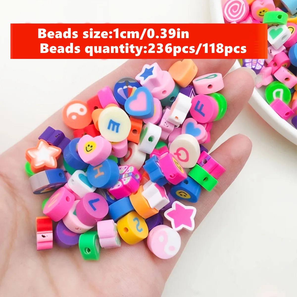 236/118pcs Mixed-Random Style and Size Soft Ceramic Beads10mm, Soft Ceramic DIY Mixed Color Beads For DIY Making