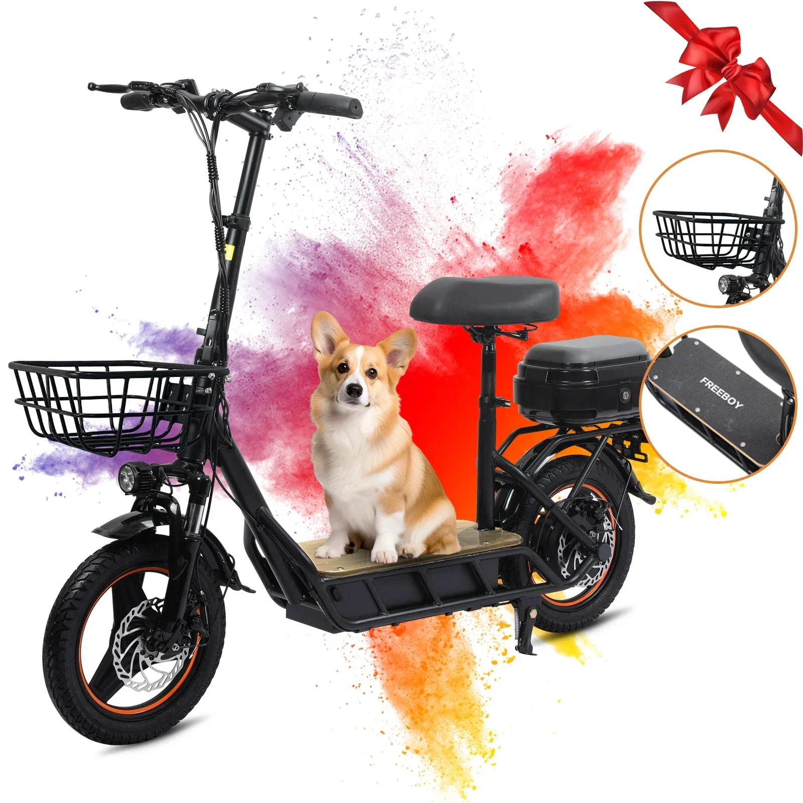 FREEBOY H14 الكبار سكوتر كهربائي 750 واط موتور 48 فولت 18AH للطي E-سكوتر 14 الإطارات مدينة eScooter
