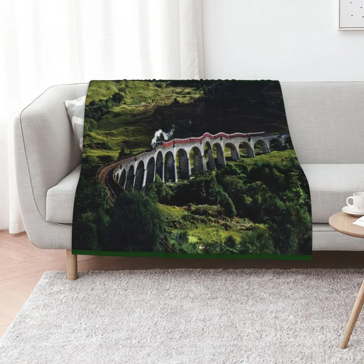 Glenfinnan Viaduct with Steam Train Throw Blanket Shaggy Thin Bed Fashionable Blankets For Sofas Designers Blankets