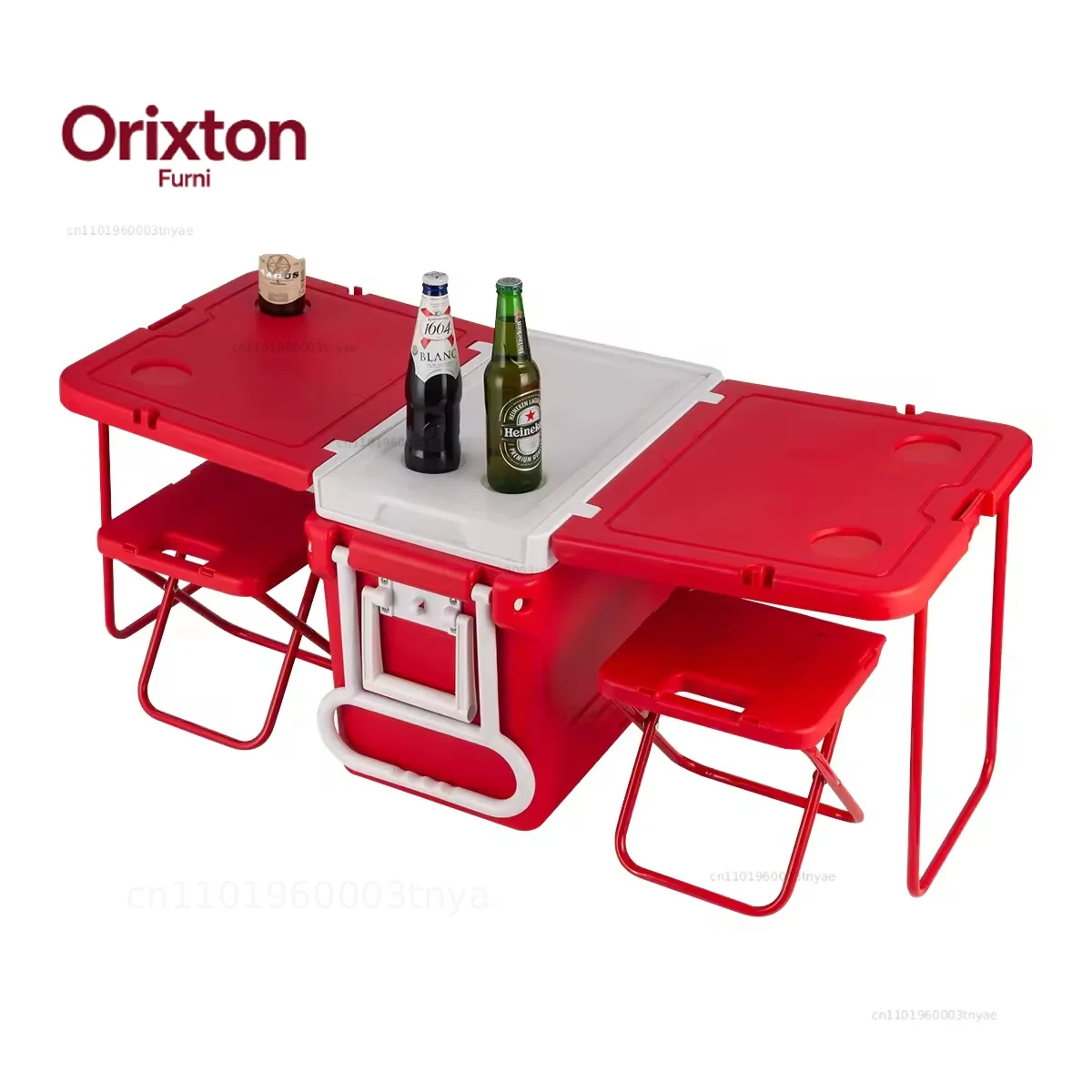 Outdoor Fishing Hiking Picnic Food Storage 32L Multi-functional Insulation Folded Cooler Box Table Chair Set