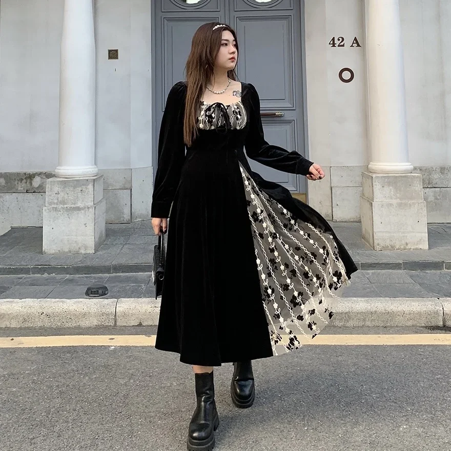 

Velvet Dress 2023 Sexy Style Waist Skirt Women Clothing Party Dresses Vestido Dress