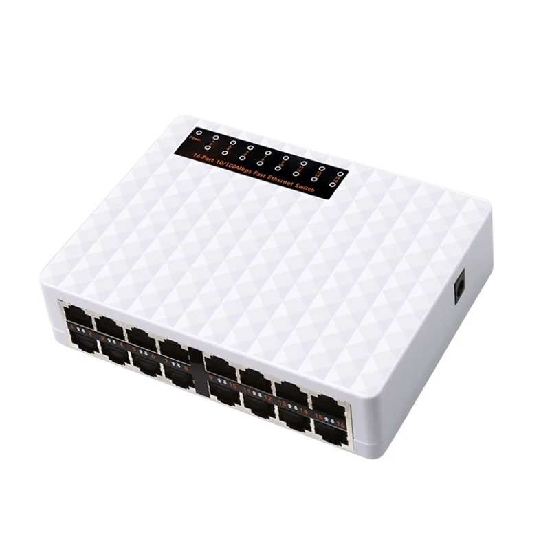 Adattatore LAN RJ-45 Switch a 16 porte da 100 Mbps Switch condivisione hub RJ45 Splitter Internet Extender Switch di rete di gioco Fast Ethernet