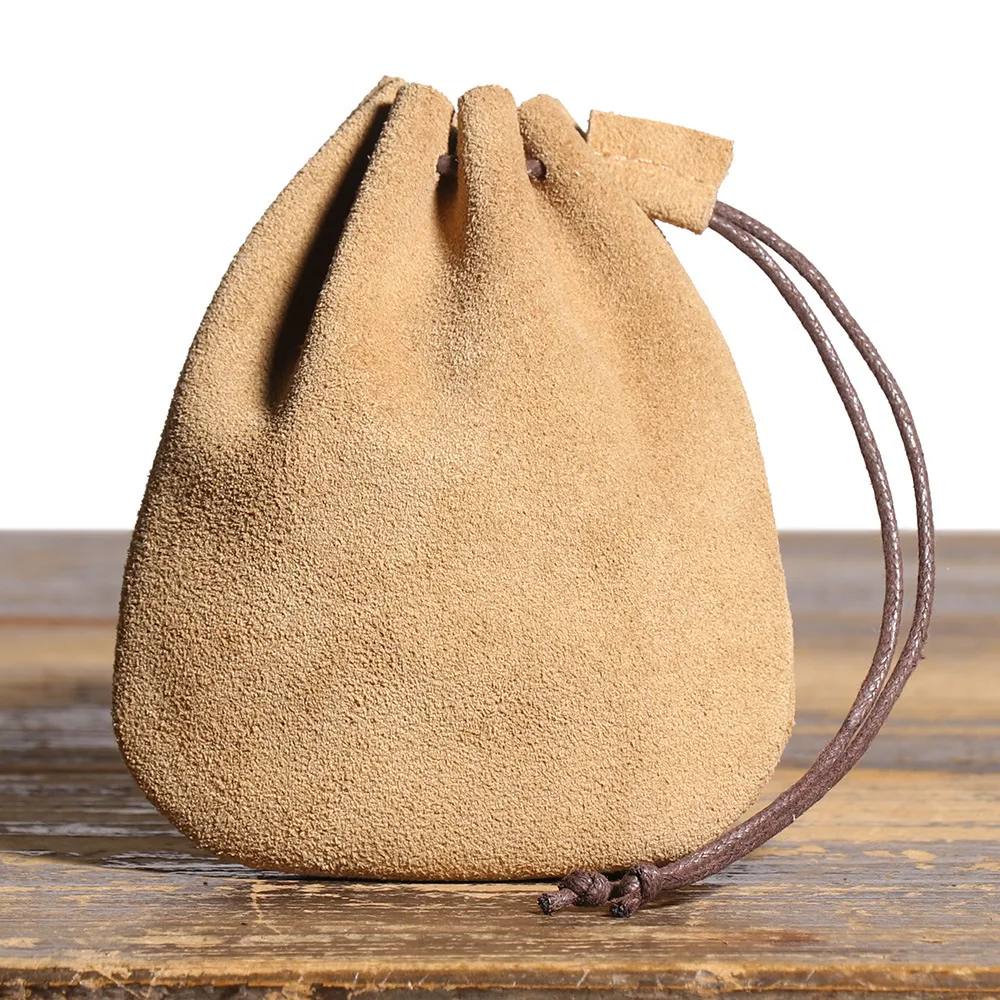 LUOKIR Herren-Geldbörse aus echtem Leder, schlicht, Vintage, kleine Kartentasche, Damen-Geldbörse aus Rindsleder, Schlüssel, Geld, Kordelzug, Aufbewahrungstaschen – Detail 15