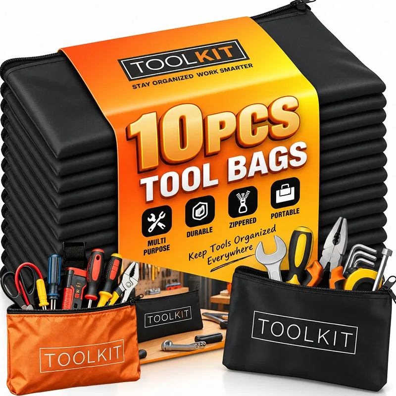 Large Capacity Multi-function Tool Bags Zipper Oxford Canvas Waterproof Storage Bag Portable Hardware Toolkits Organizer Pouches