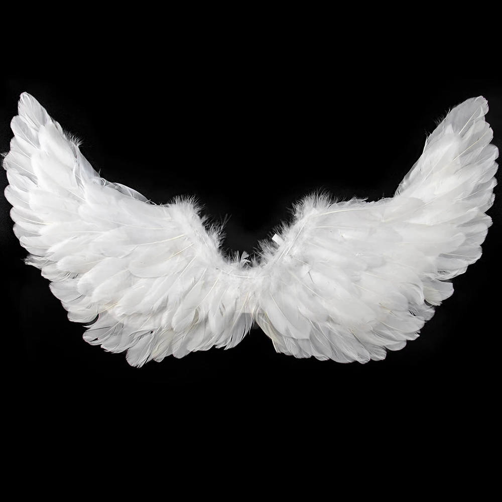 Angel White Black Feather Wings Holiday Party Decoration Props Scene Layout Party Christmas Decor Girls Catwalk Performance Show