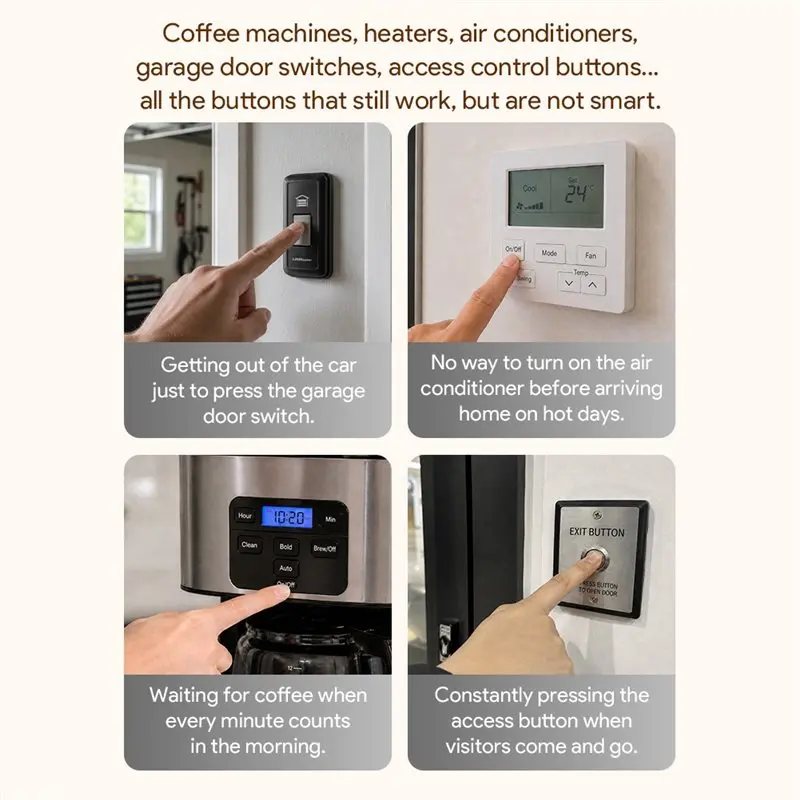 Bluetooth Robot Switch Smart Button Pusher No-Wire Smart Switch App-Control Timer& Touch Functionality-A68E