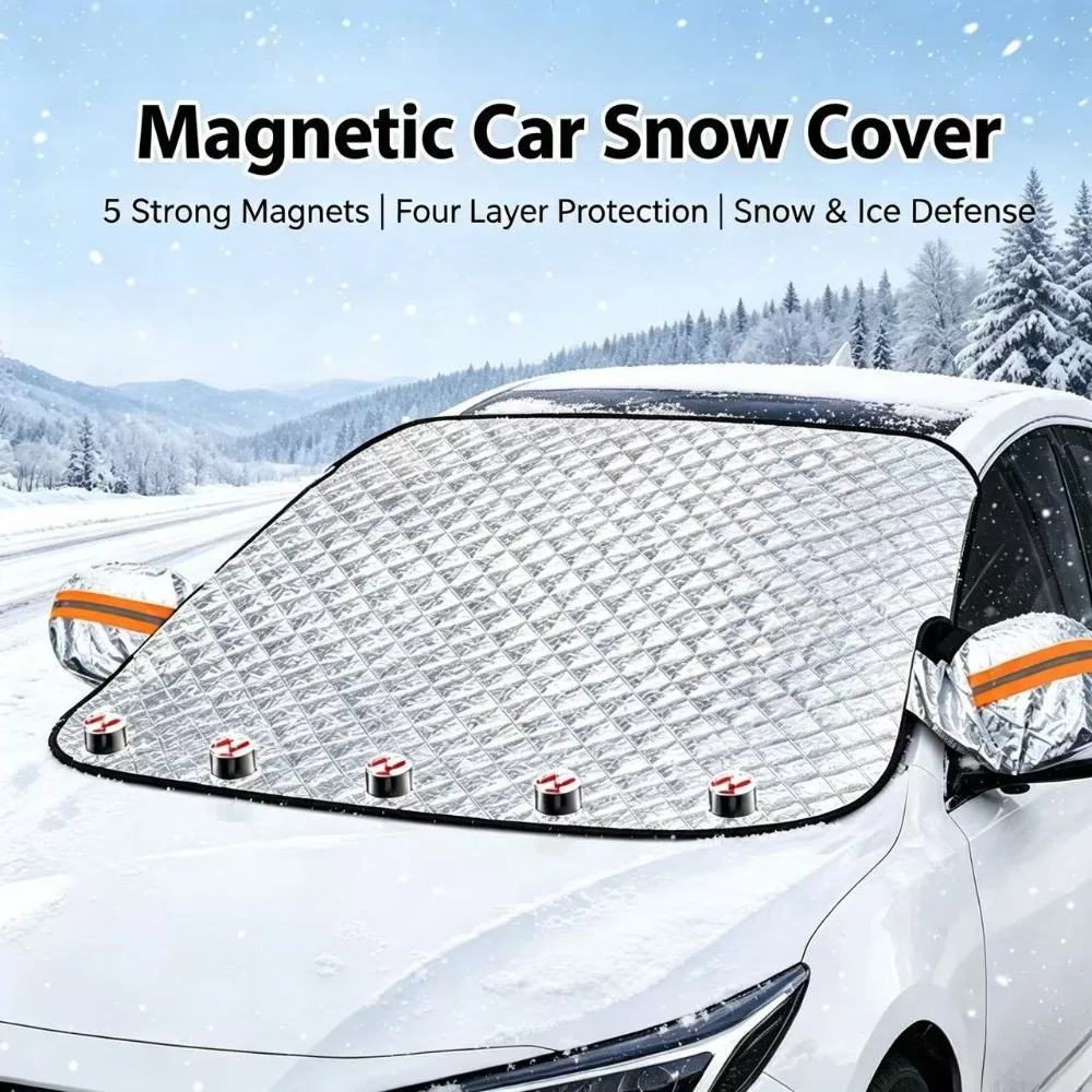 Premium Car Front Window Windshield Cover, All-Weather Anti-Snow Anti-Frost Anti-UV Sun Shade, Outdoor Winter Ice Protection