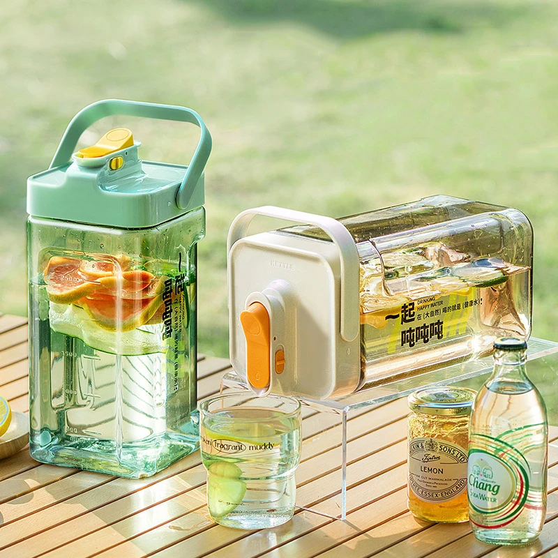 

Бутылка для воды на 3,5 л с краном, бутылка для питья для фруктового чая большой емкости, пластиковый диспенсер для чайника для кемпинга на открытом воздухе